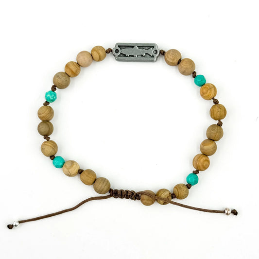 Sandalwood & Turquoise Beaded Trout Bracelet | Sight Line Provisions